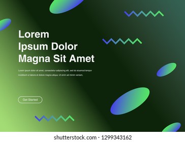 Minimal geometric background Dynamic shapes composition for landing page