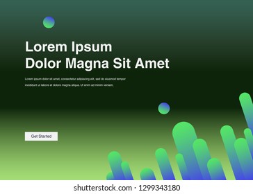 Minimal geometric background Dynamic shapes composition for landing page