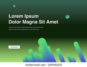 Minimal geometric background Dynamic shapes composition for landing page