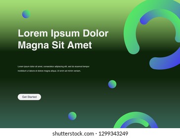 Minimal geometric background Dynamic shapes composition for landing page