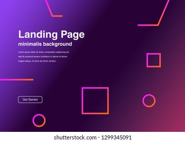 Minimal geometric background Dynamic shapes composition for landing page
