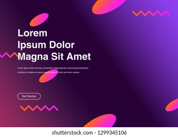 Minimal geometric background Dynamic shapes composition for landing page