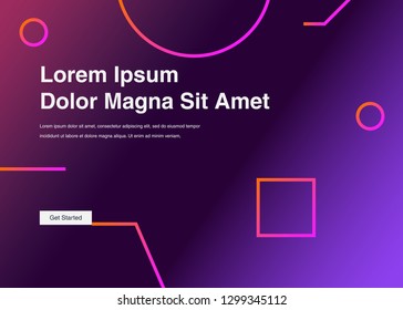 Minimal geometric background Dynamic shapes composition for landing page