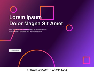 Minimal geometric background Dynamic shapes composition for landing page