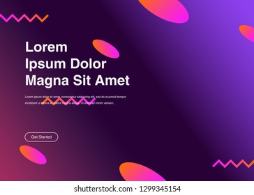 Minimal geometric background Dynamic shapes composition for landing page