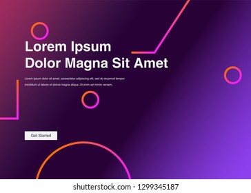 Minimal geometric background Dynamic shapes composition for landing page