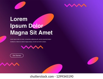 Minimal geometric background Dynamic shapes composition for landing page
