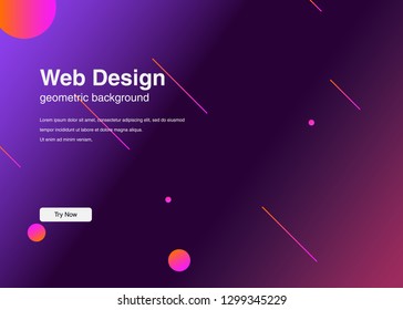 Minimal geometric background Dynamic shapes composition for landing page