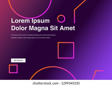 Minimal geometric background Dynamic shapes composition for landing page