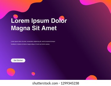 Minimal geometric background Dynamic shapes composition for landing page