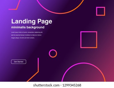 Minimal geometric background Dynamic shapes composition for landing page