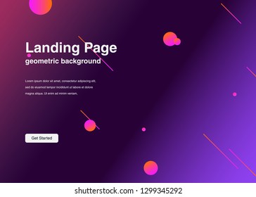 Minimal geometric background Dynamic shapes composition for landing page