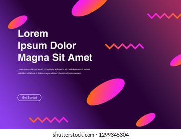 Minimal geometric background Dynamic shapes composition for landing page