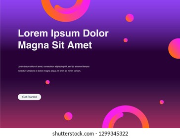 Minimal geometric background Dynamic shapes composition for landing page