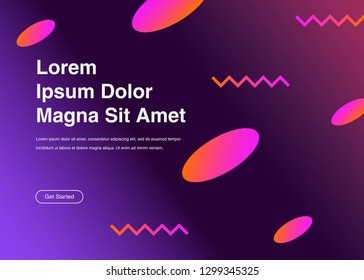 Minimal geometric background Dynamic shapes composition for landing page