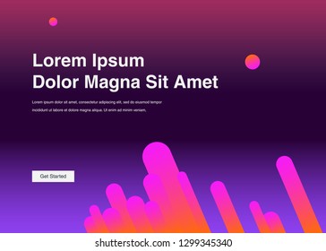 Minimal geometric background Dynamic shapes composition for landing page