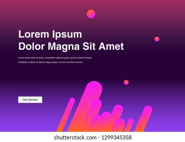 Minimal geometric background Dynamic shapes composition for landing page