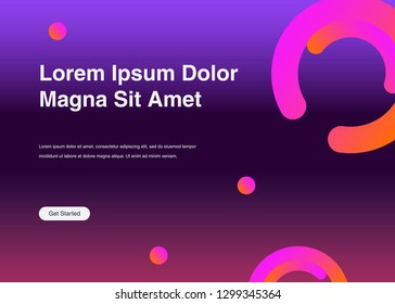 Minimal geometric background Dynamic shapes composition for landing page