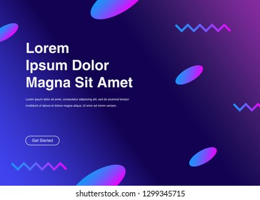 Minimal geometric background Dynamic shapes composition for landing page