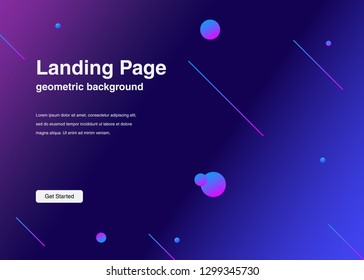 Minimal geometric background Dynamic shapes composition for landing page