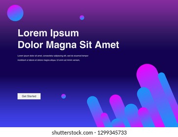 Minimal geometric background Dynamic shapes composition for landing page