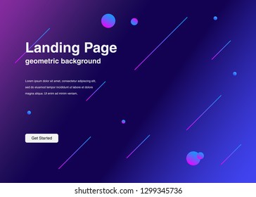 Minimal geometric background Dynamic shapes composition for landing page