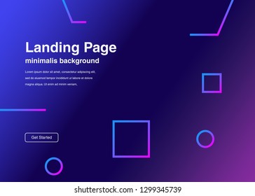 Minimal geometric background Dynamic shapes composition for landing page