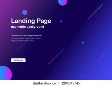 Minimal geometric background Dynamic shapes composition for landing page