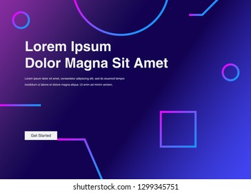 Minimal geometric background Dynamic shapes composition for landing page