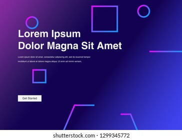 Minimal geometric background Dynamic shapes composition for landing page