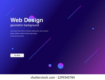 Minimal geometric background Dynamic shapes composition for landing page