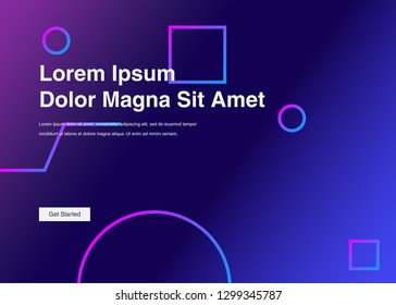 Minimal geometric background Dynamic shapes composition for landing page