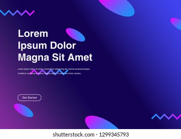 Minimal geometric background Dynamic shapes composition for landing page