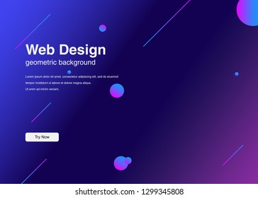 Minimal geometric background Dynamic shapes composition for landing page