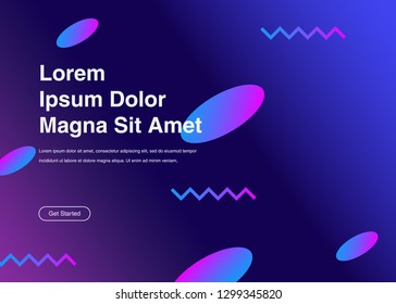Minimal geometric background Dynamic shapes composition for landing page