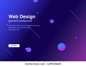 Minimal geometric background Dynamic shapes composition for landing page
