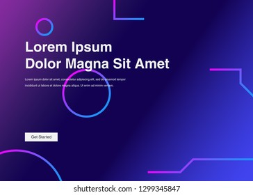 Minimal geometric background Dynamic shapes composition for landing page