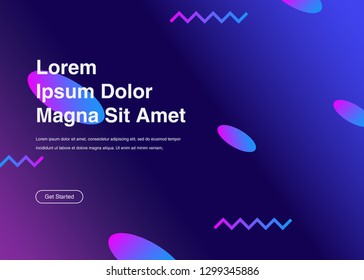Minimal geometric background Dynamic shapes composition for landing page