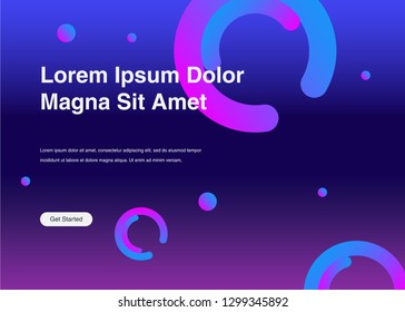 Minimal geometric background Dynamic shapes composition for landing page