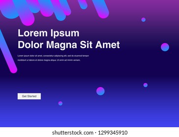 Minimal geometric background Dynamic shapes composition for landing page