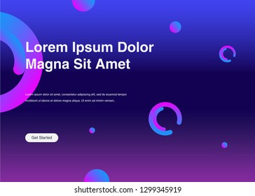 Minimal geometric background Dynamic shapes composition for landing page