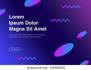 Minimal geometric background Dynamic shapes composition for landing page