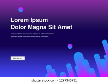 Minimal geometric background Dynamic shapes composition for landing page