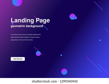 Minimal geometric background Dynamic shapes composition for landing page