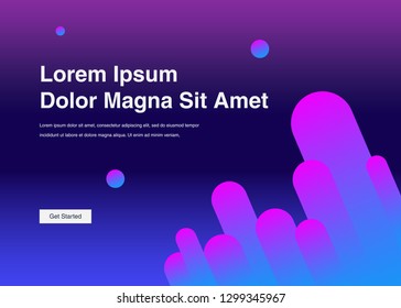 Minimal geometric background Dynamic shapes composition for landing page