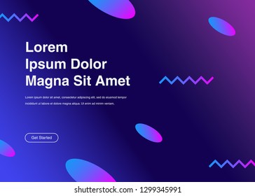 Minimal geometric background Dynamic shapes composition for landing page