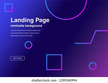 Minimal geometric background Dynamic shapes composition for landing page