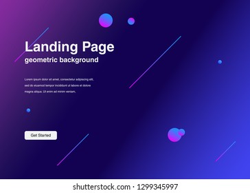Minimal geometric background Dynamic shapes composition for landing page