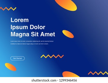 Minimal geometric background Dynamic shapes composition for landing page