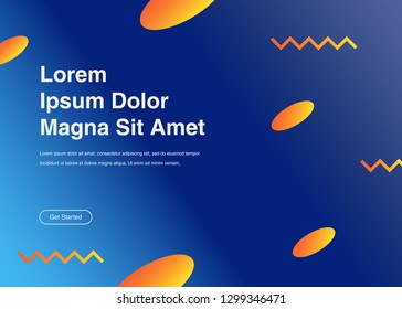 Minimal geometric background Dynamic shapes composition for landing page